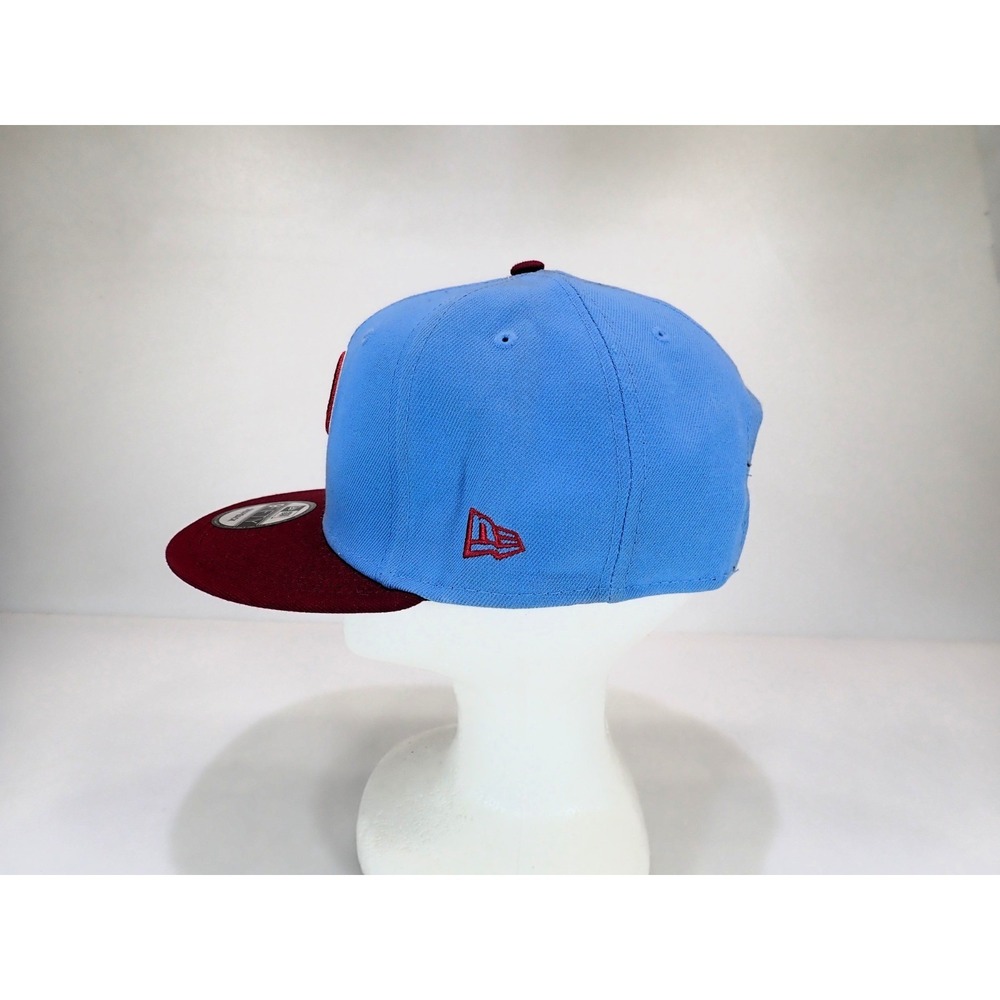 New Era 9FIFTY Philadelphia Phillies Snapback Hat Sky Blue Maroon Cooperstown - Picture 3 of 9